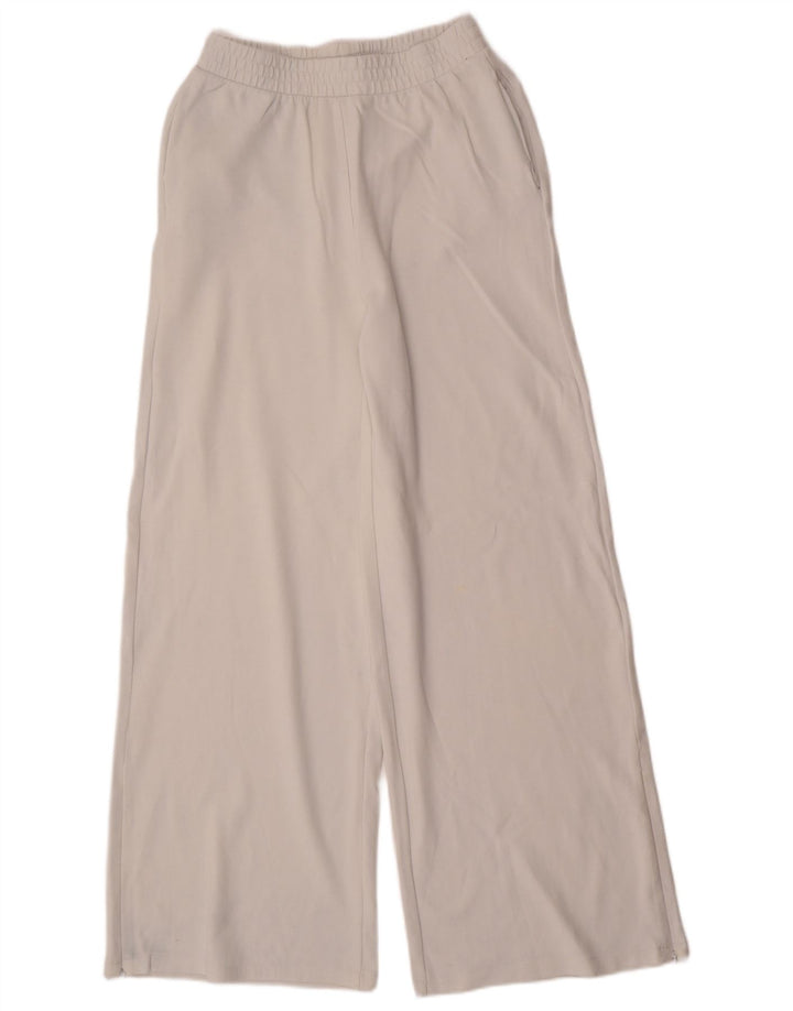 Zara Pantalon De Survêtement Femme UK 12 Coton Blanc Moyen