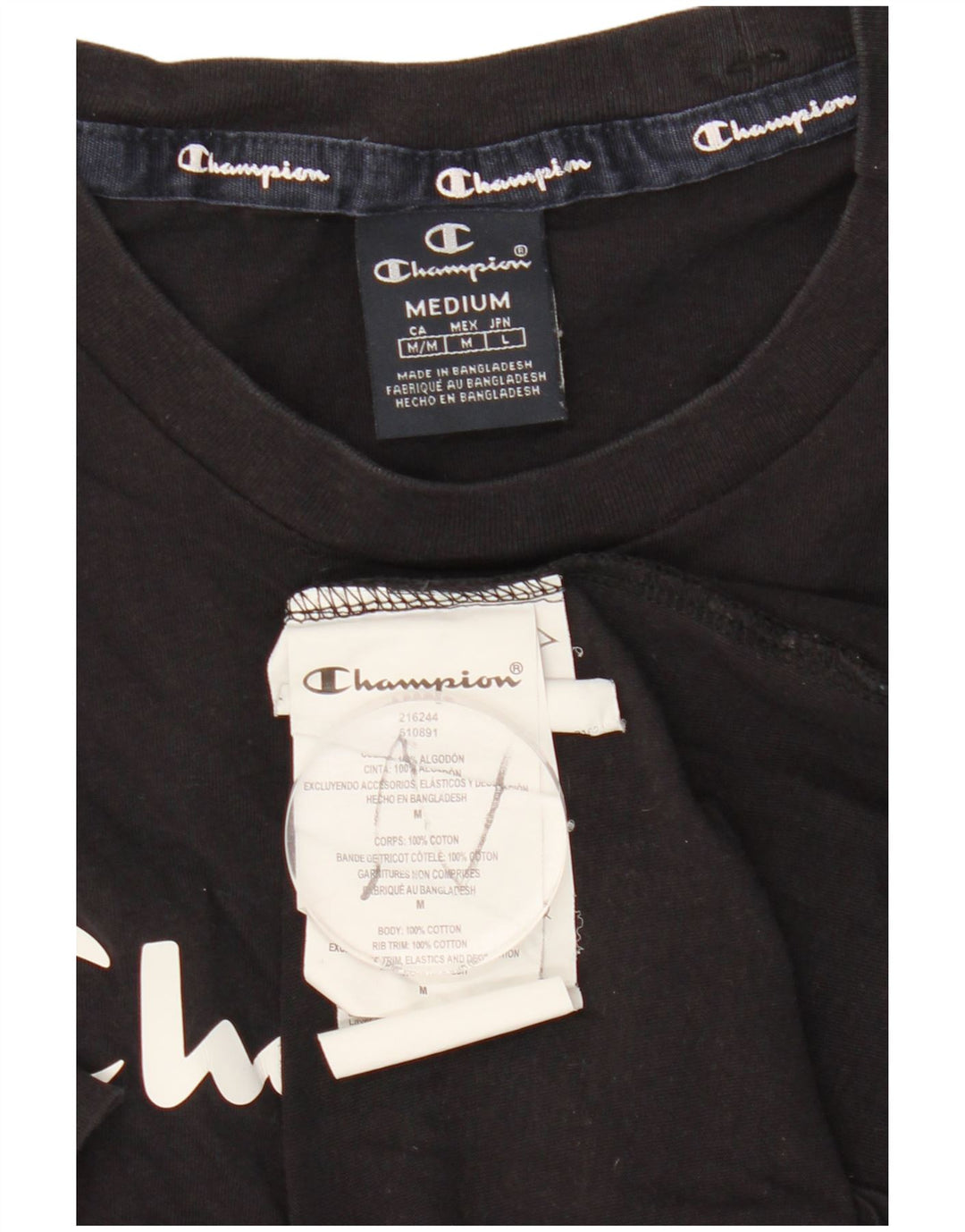 CHAMPION T-Shirt Graphique Homme Bleu Marine Moyen Coton