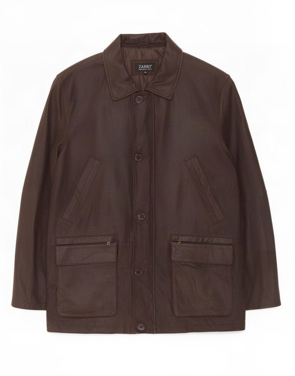 Zarro Manteau coupe-vent en cuir pour homme IT 54 2XL Marron
