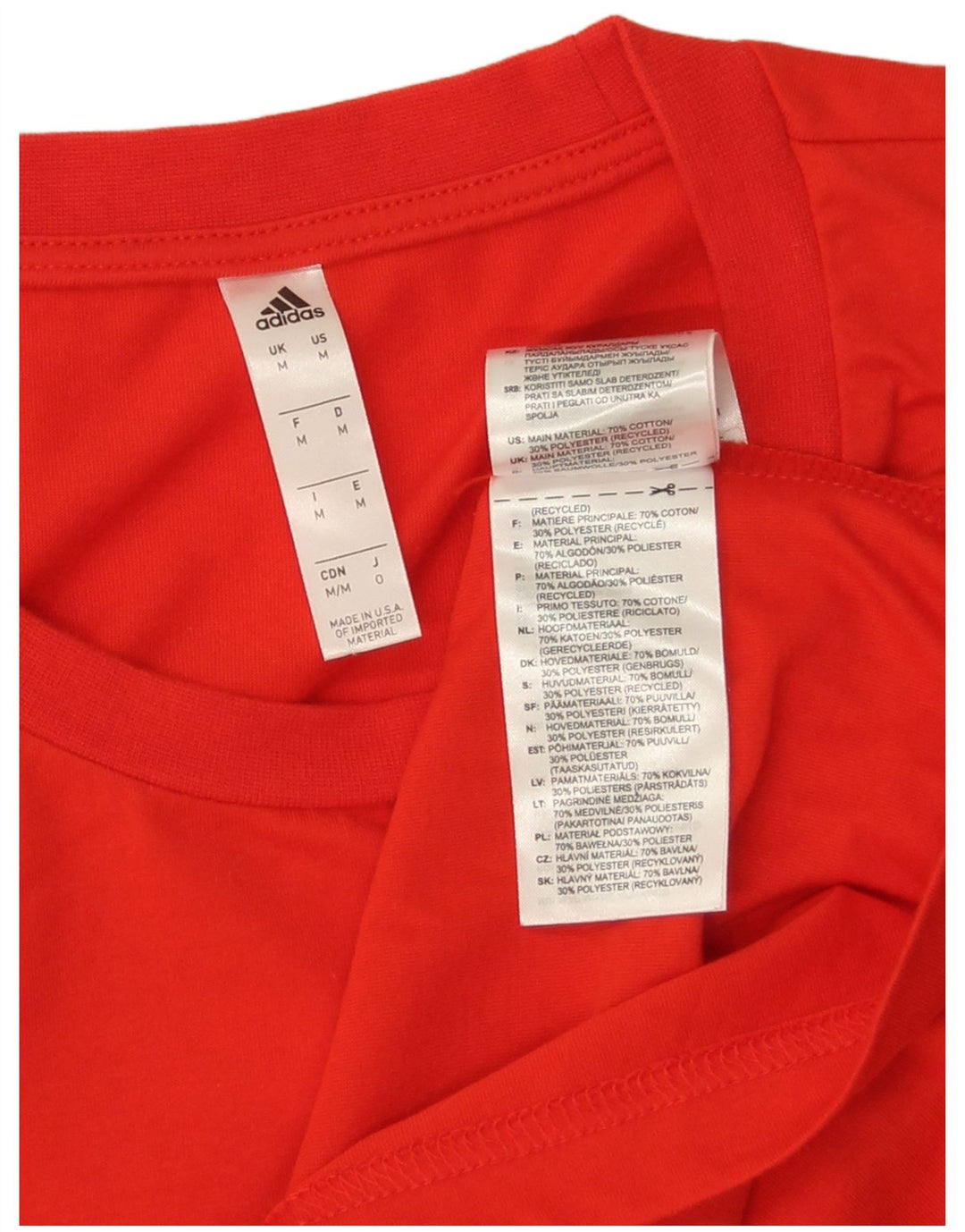 Adidas T-Shirt Graphique Homme Rouge Moyen Coton