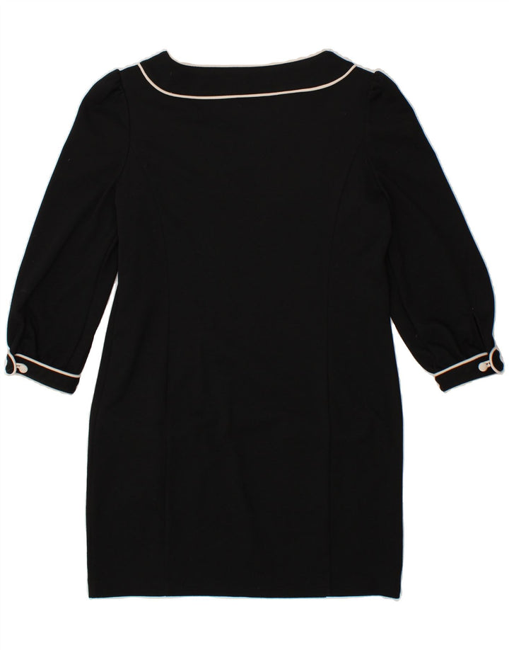 NEXT Womens 3/4 Sleeve Sheath Dress UK 10 Small Black Polyester Vintage Next and Second-Hand Next from Messina Hembry 