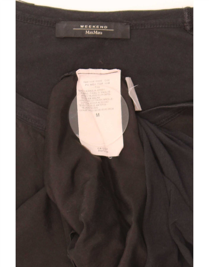 Max Mara Womens Weekend T-Shirt Top UK 12 Coton Noir Moyen