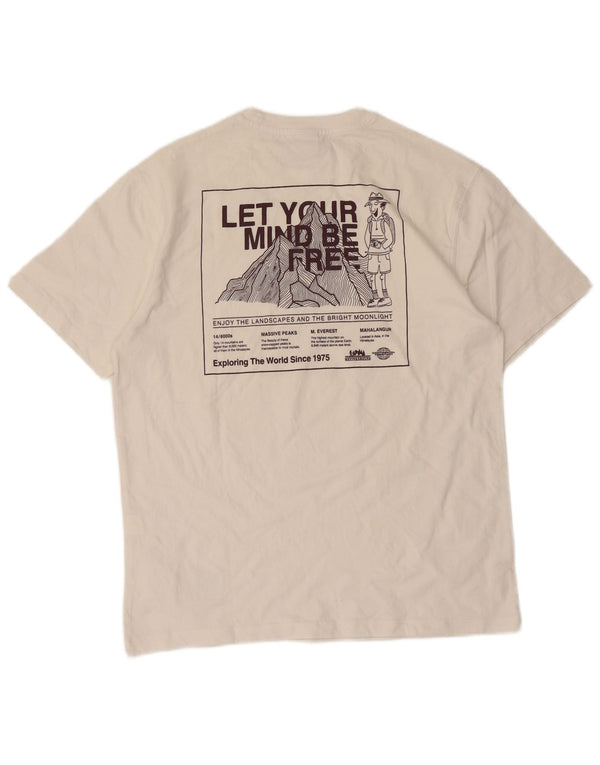 Zara Homme T-Shirt Graphique Haut Petit Coton Blanc