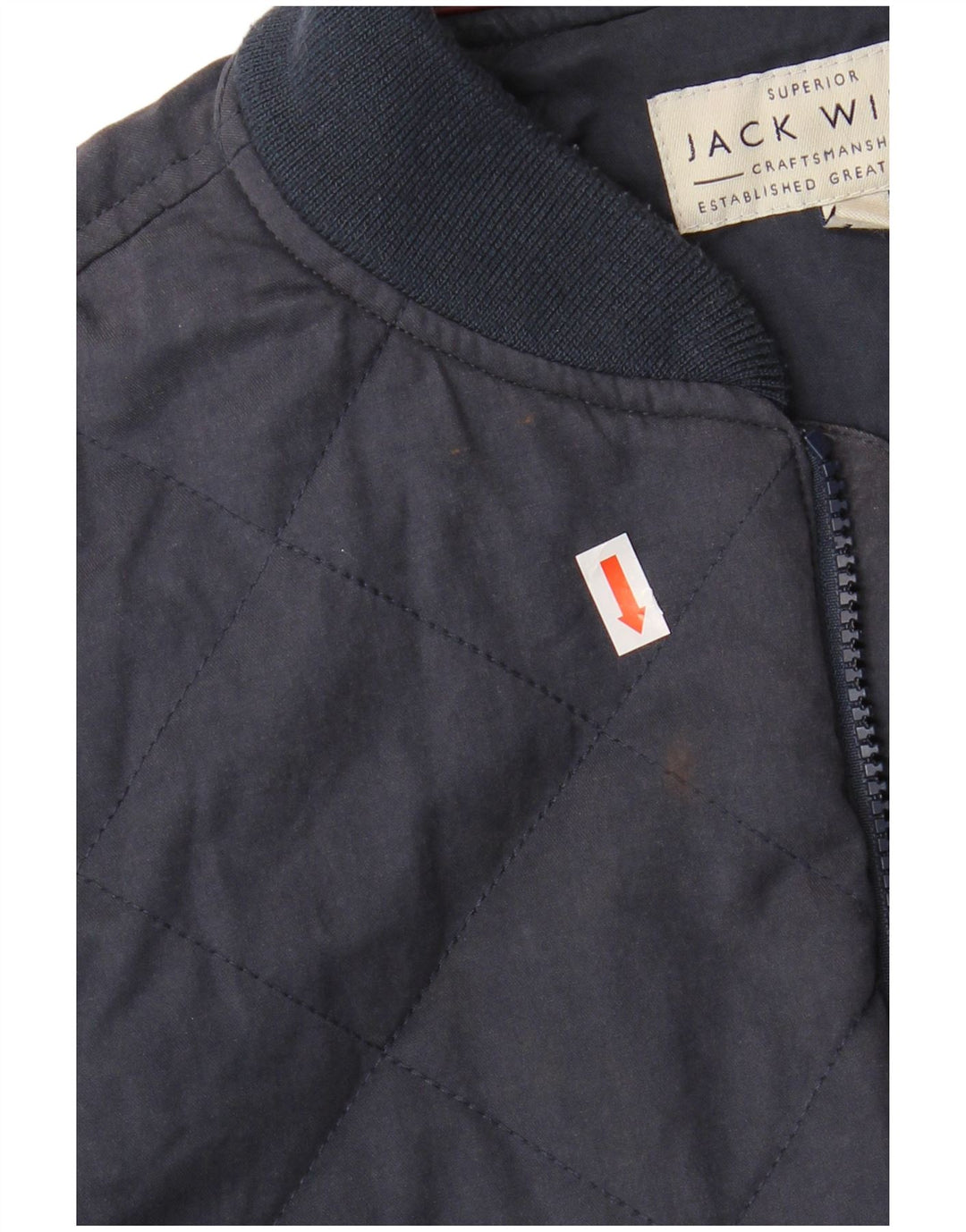 JACK WILLS Veste Bomber Homme UK 36 Petit Bleu Marine Coton