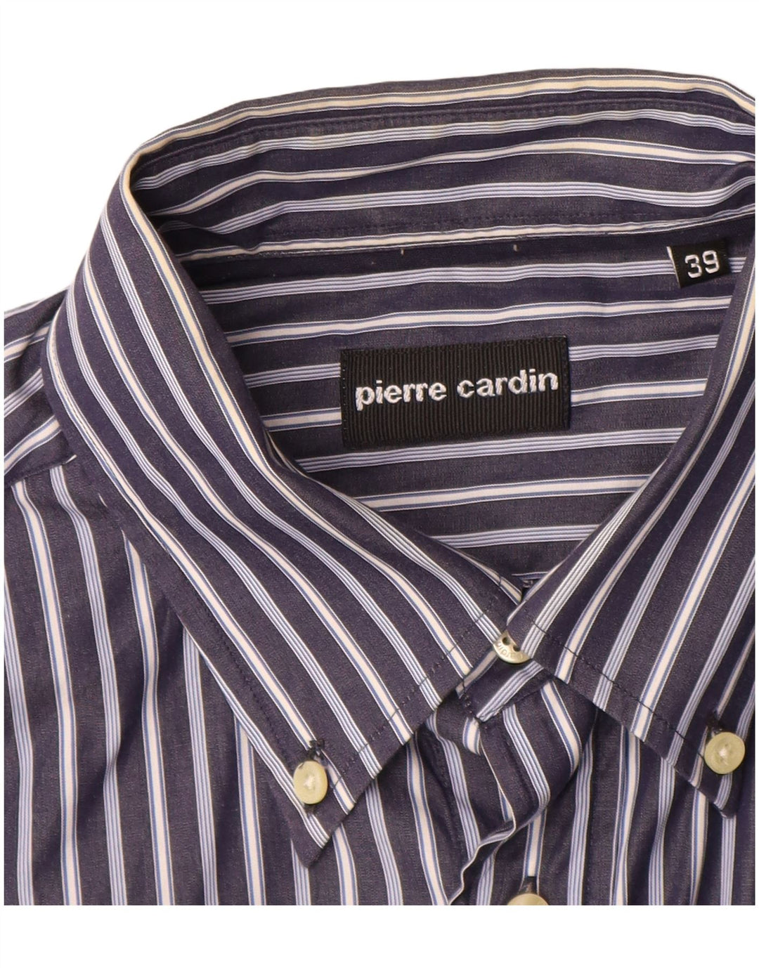 PIERRE CARDIN Chemise Homme Taille 39 Coton Rayé Bleu Moyen