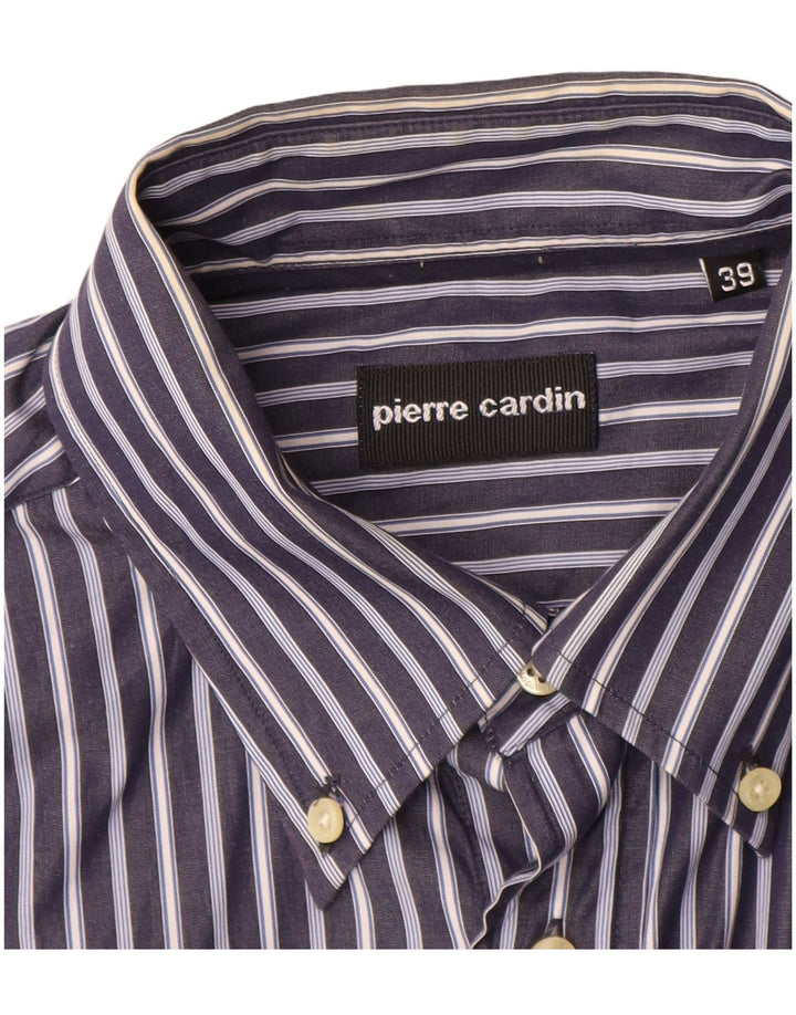 PIERRE CARDIN Chemise Homme Taille 39 Coton Rayé Bleu Moyen