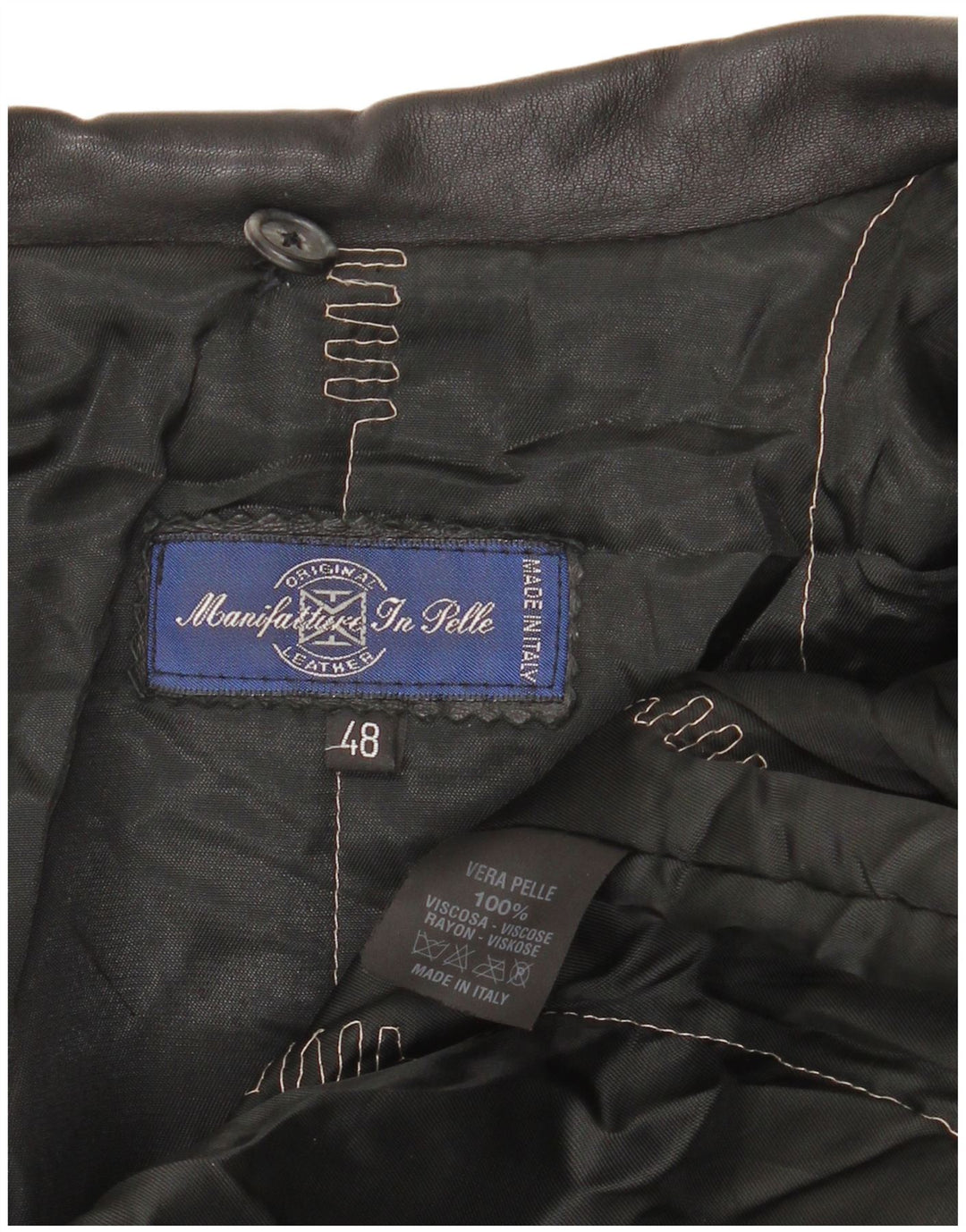 manteau en cuir surdimensionné femme vintage IT 48 XL Cuir noir