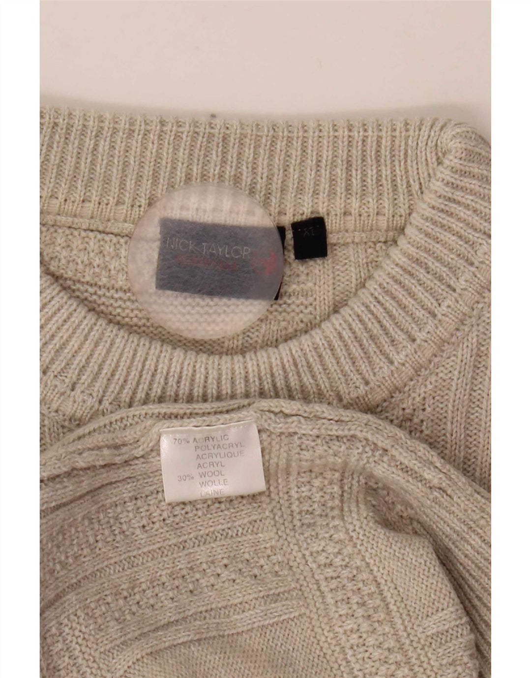 Nick Taylor Pull ras du cou pour homme XL Gris Acrylique