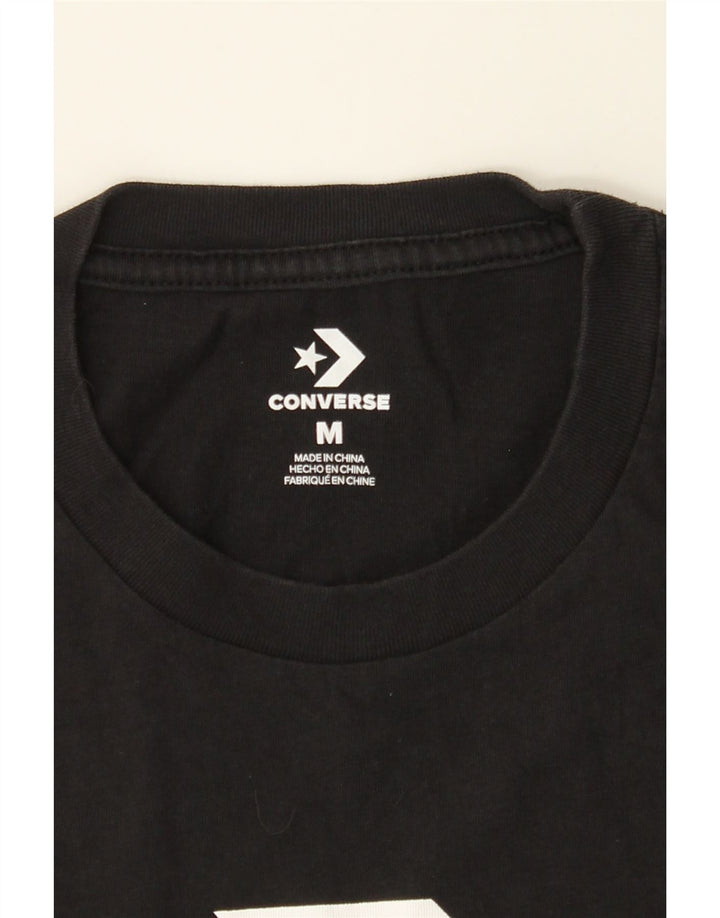 CONVERSE Mens Graphic T-Shirt Top Medium Black Cotton Vintage Converse and Second-Hand Converse from Messina Hembry 