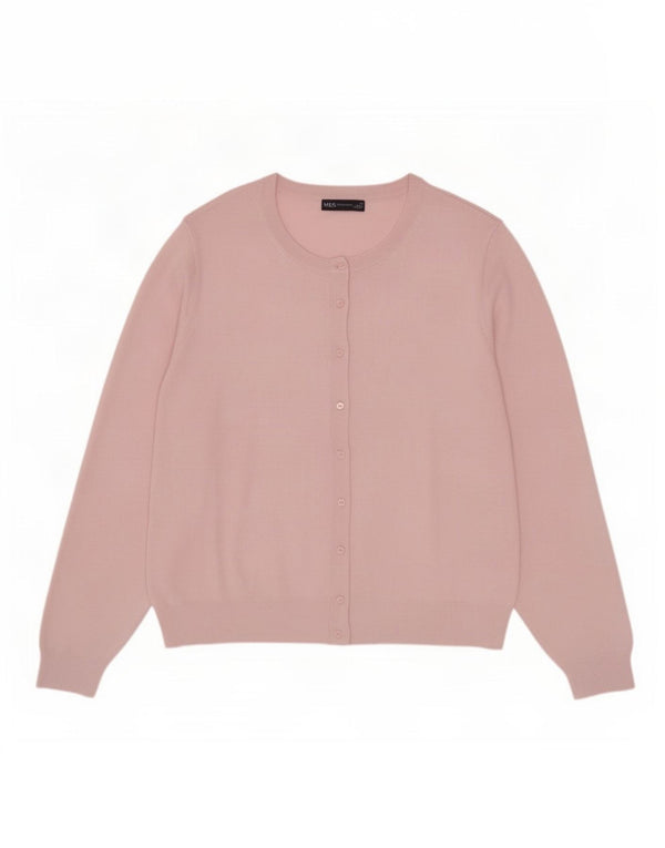 Marks & Spencer Pull Cardigan Femme UK 24 4XL Rose Viscose