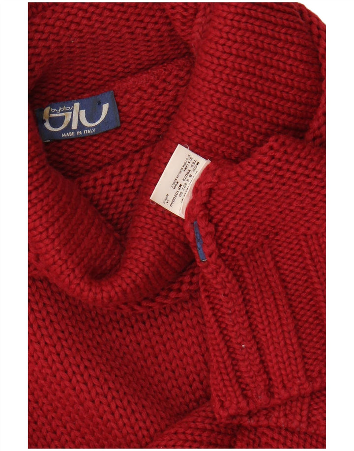 BYBLOS Pull col roulé pour femme UK 12 Laine bordeaux moyen