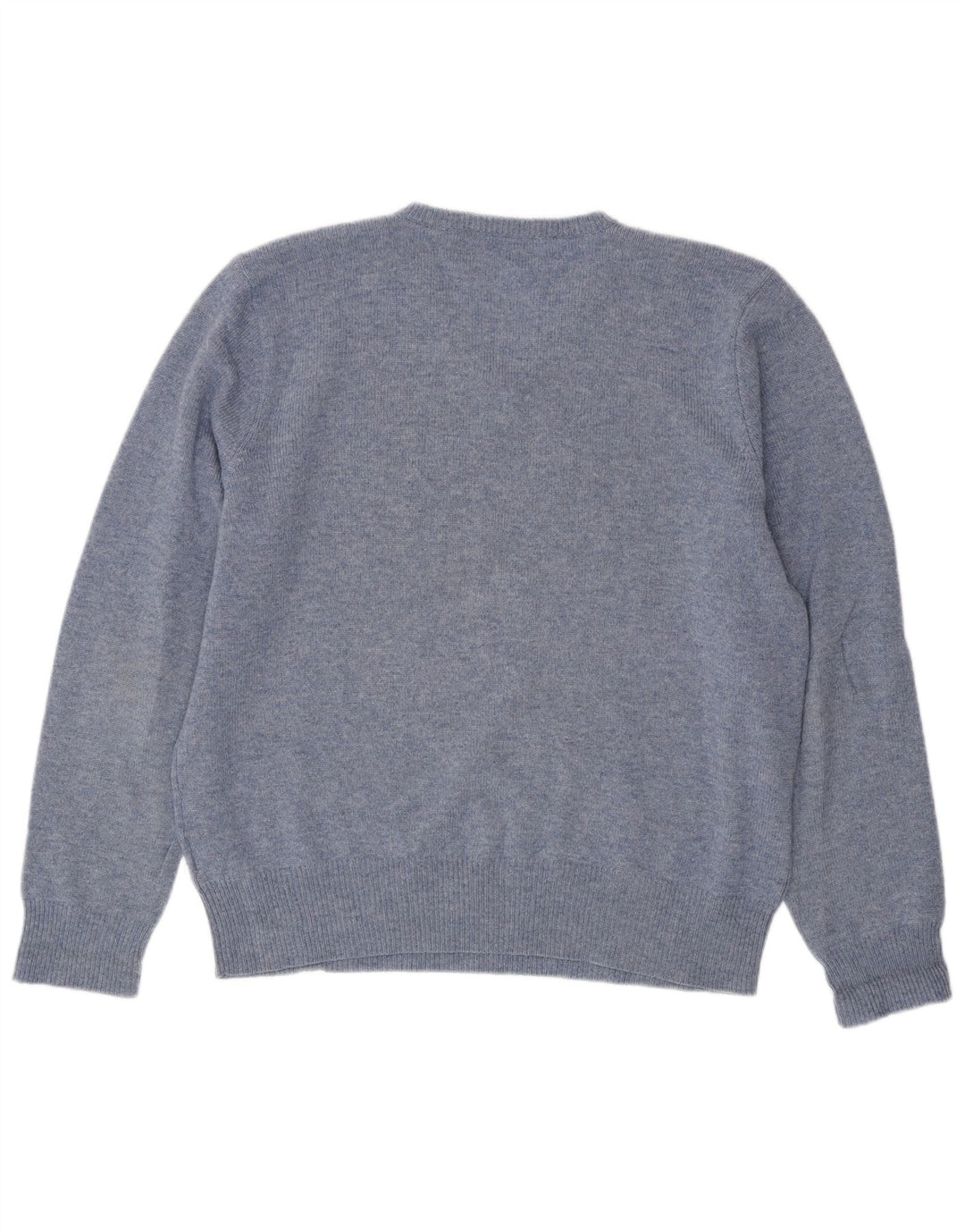 POLO RALPH LAUREN Pull Col V Homme XL Bleu Moucheté Laine d'Agneau