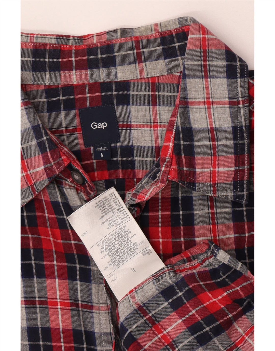 Gap Chemise Flanelle Homme Grand Carreau Rouge Coton