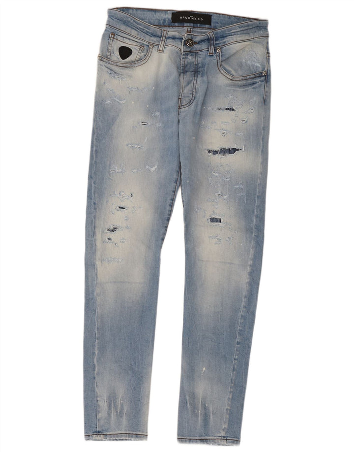 Richmond Jean slim effet vieilli W32 L30 pour homme Bleu