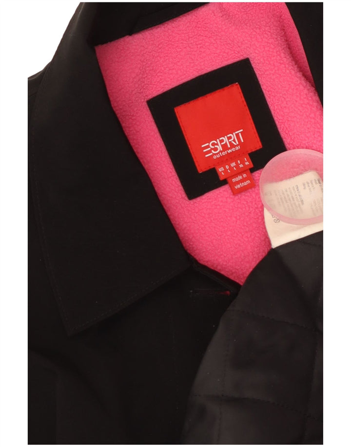 ESPRIT Pardessus surdimensionné pour femme UK 16 Large Noir Polyester