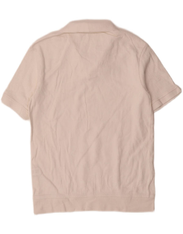 Polo Homme Zara Homme Coton Rayé Blanc Moyen