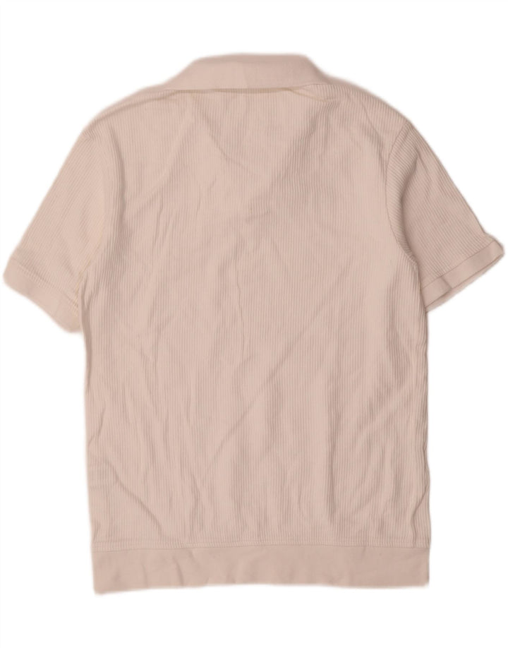 Polo Homme Zara Homme Coton Rayé Blanc Moyen