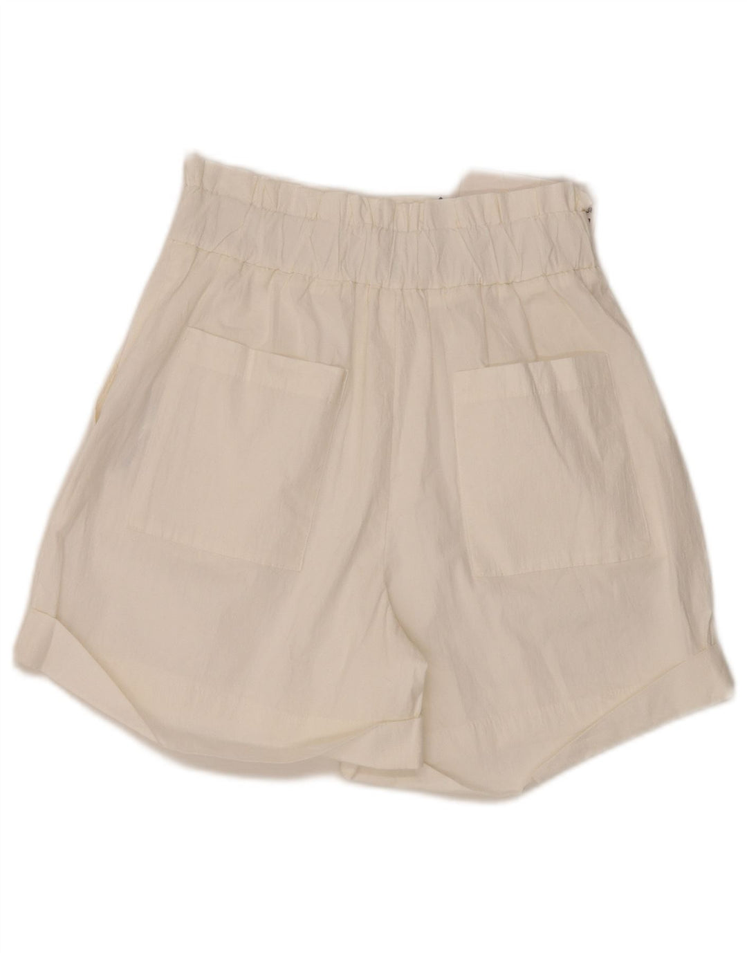 Zara Femme Short Taille Haute Moyen W28 Coton Blanc