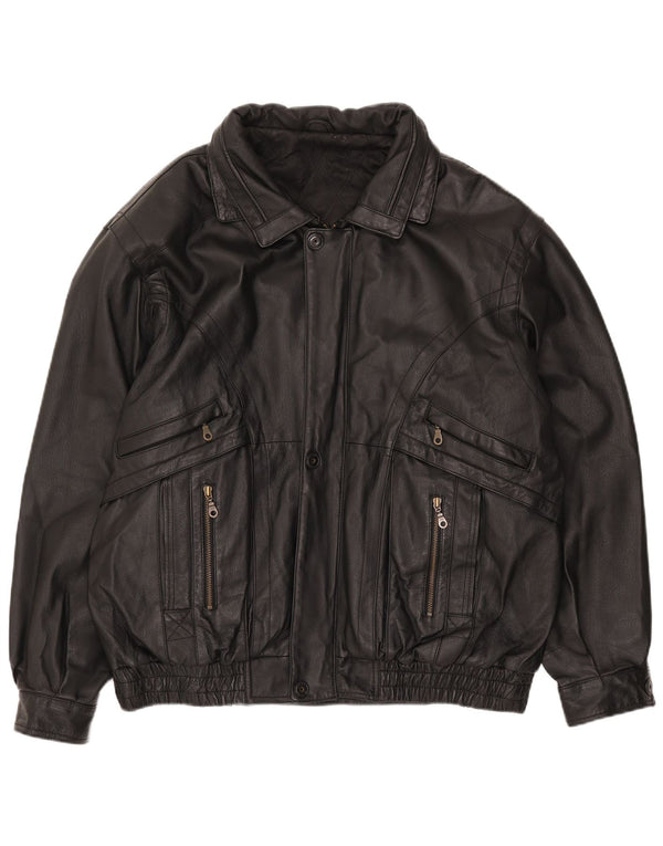 Canda Veste en cuir pour homme UK 40 Grand cuir noir