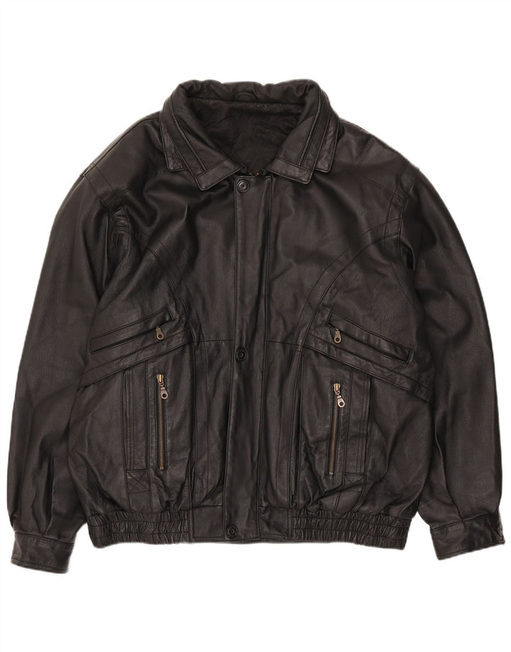 Canda Veste en cuir pour homme UK 40 Grand cuir noir