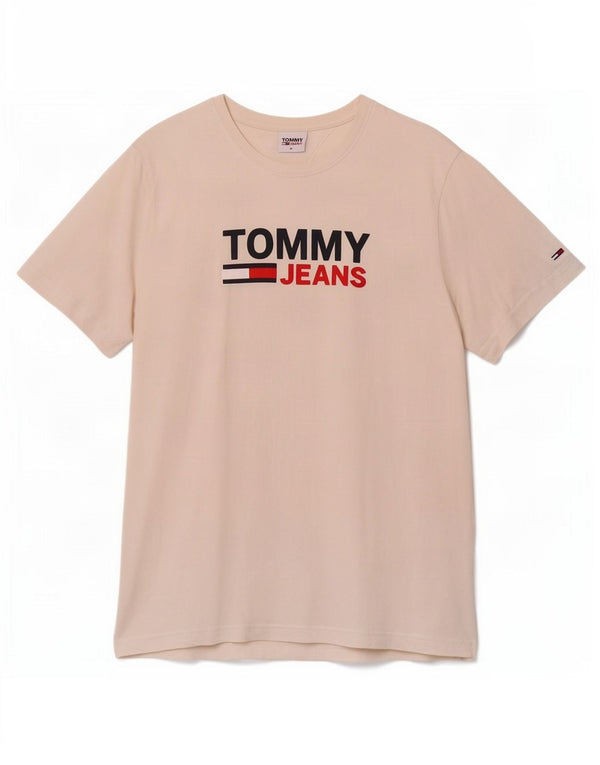 Tommy Hilfiger T-Shirt Graphique Homme Blanc Moyen Coton