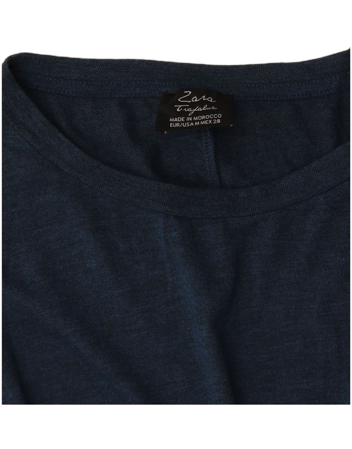 Zara Femme Chemisier Oversize Top UK 14 Bleu Marine Moyen