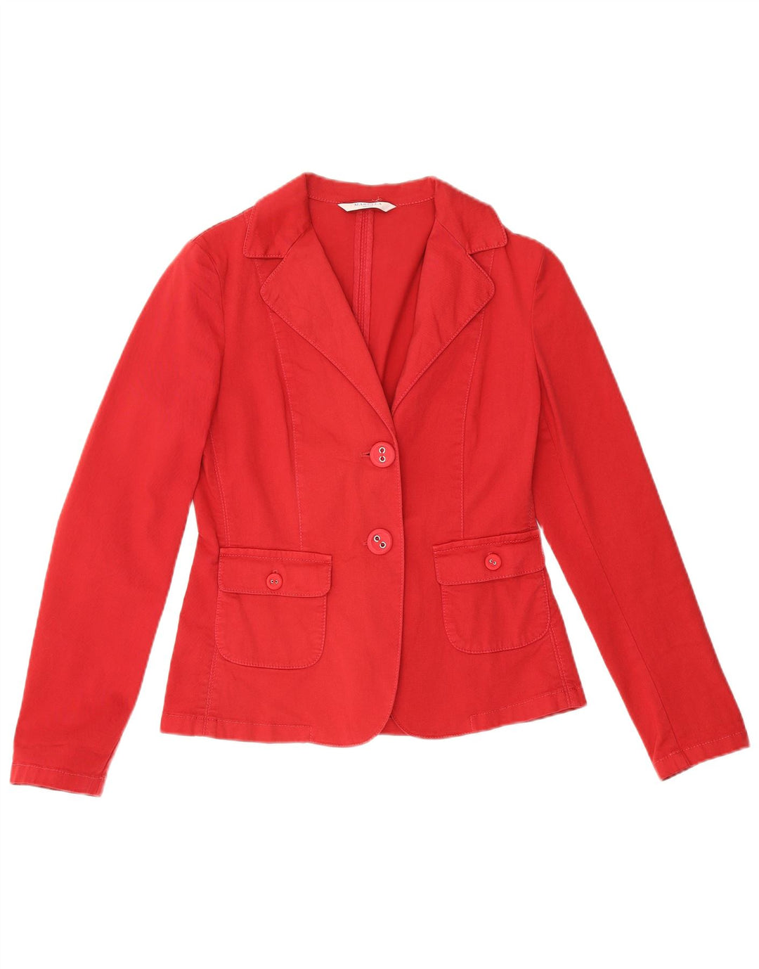 Marella Veste blazer à 2 boutons pour femme UK 10 Petit coton rouge