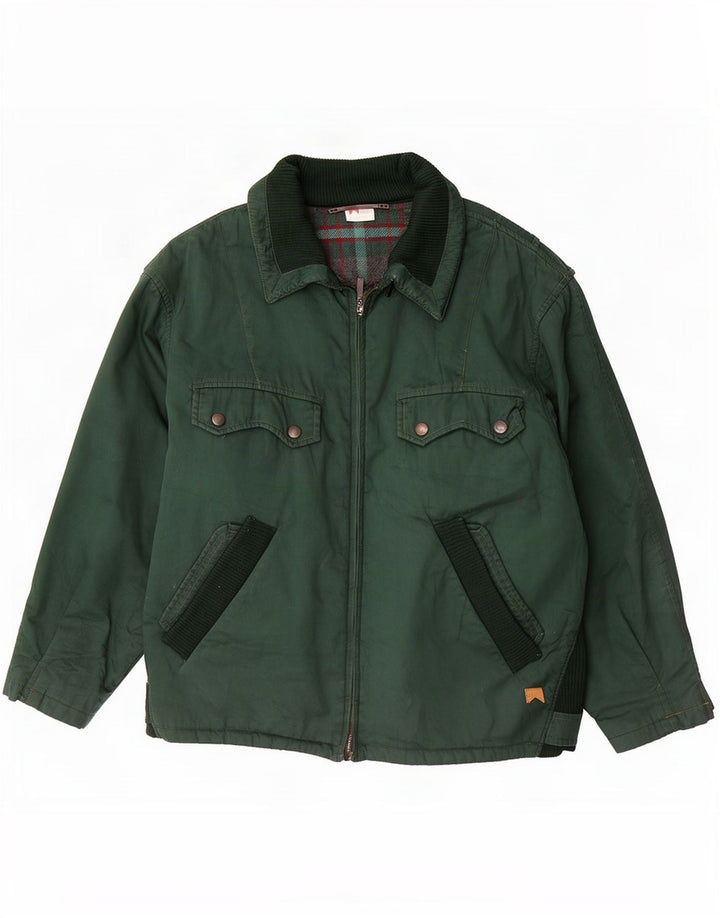 Marlboro Veste Bomber Homme IT 50 Large Vert Colorblock Coton