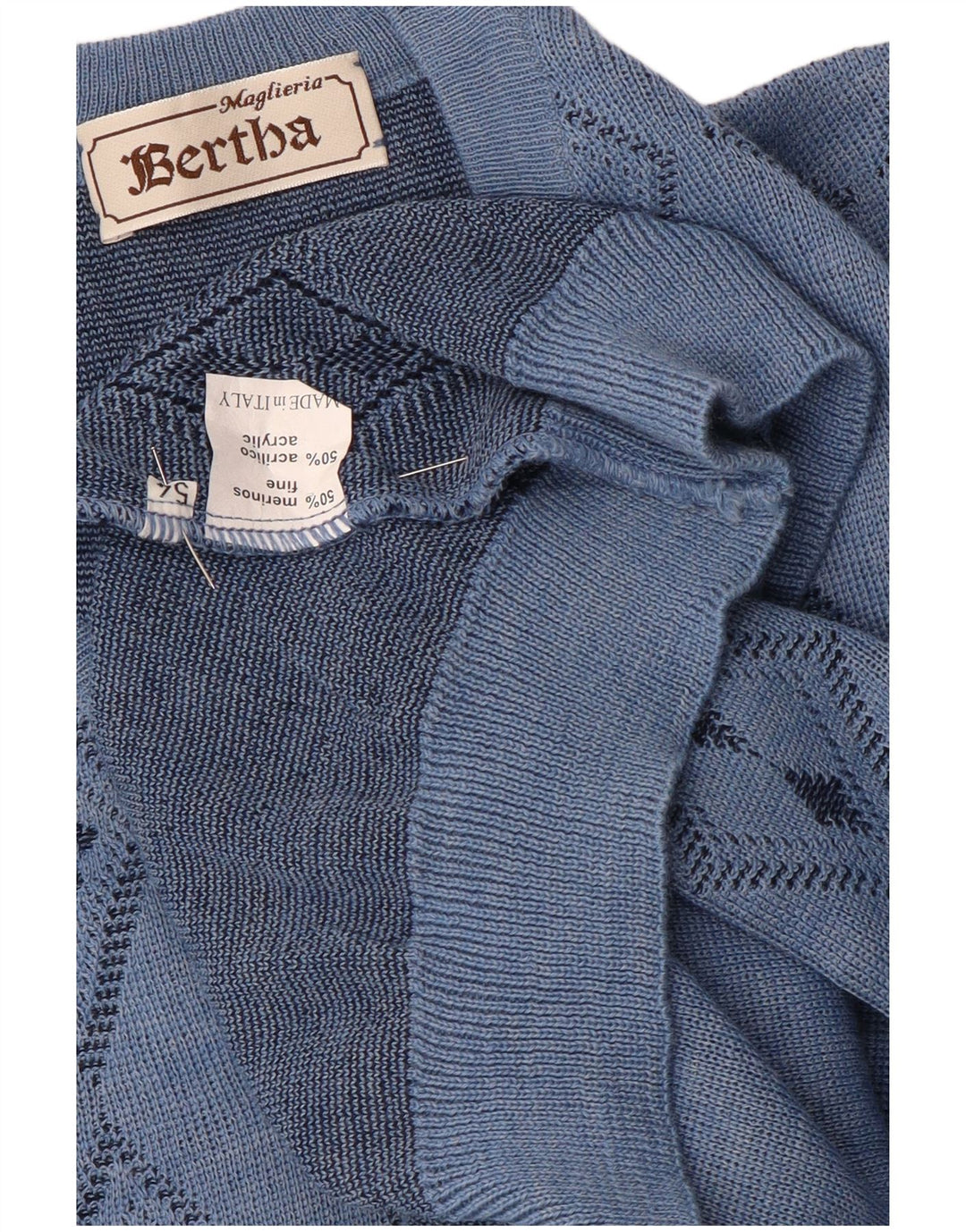 Maglieria Pull col V pour homme IT 54 XL Bleu Argyle/Diamond Laine