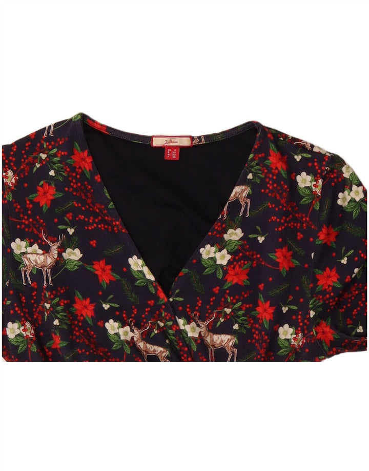 Joe Browns Robe fourreau pour femme UK 8 Small Bleu marine Floral Viscose