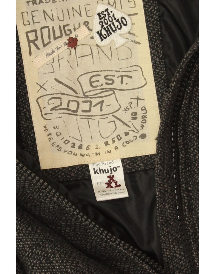 KHUJO Manteau à capuche pour femme UK 20 2XL Gris chiné Polyester