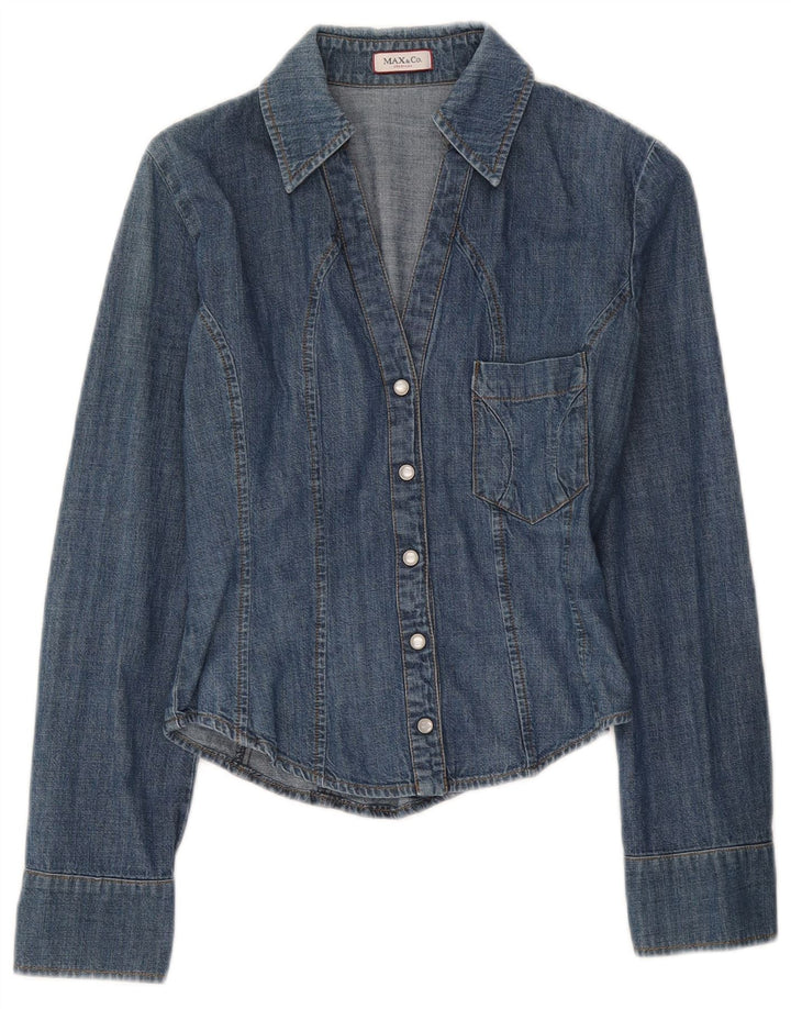 Max & Co. Chemise en jean pour femme UK 8 Small Bleu Coton