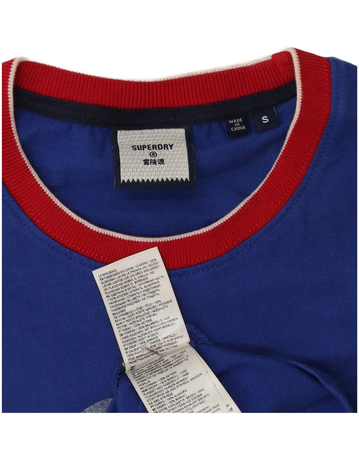 Superdry T-Shirt Graphique Homme Petit Bleu Coton