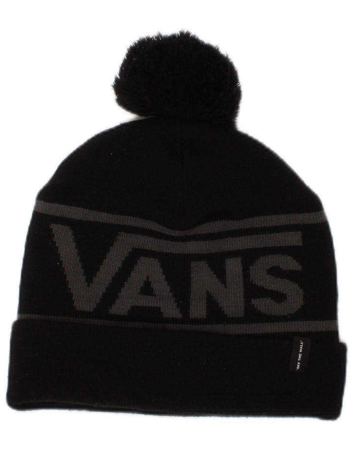 Vans Bonnet en tricot graphique pour homme, taille unique, acrylique color block noir
