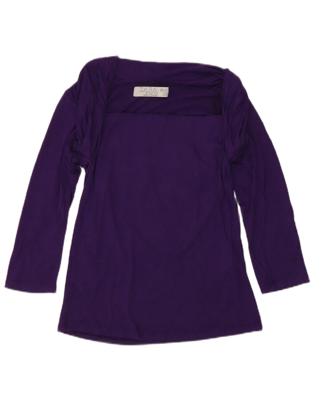 Zara Womens Top 3/4 Sleeve UK 12 Medium Purple Viscose