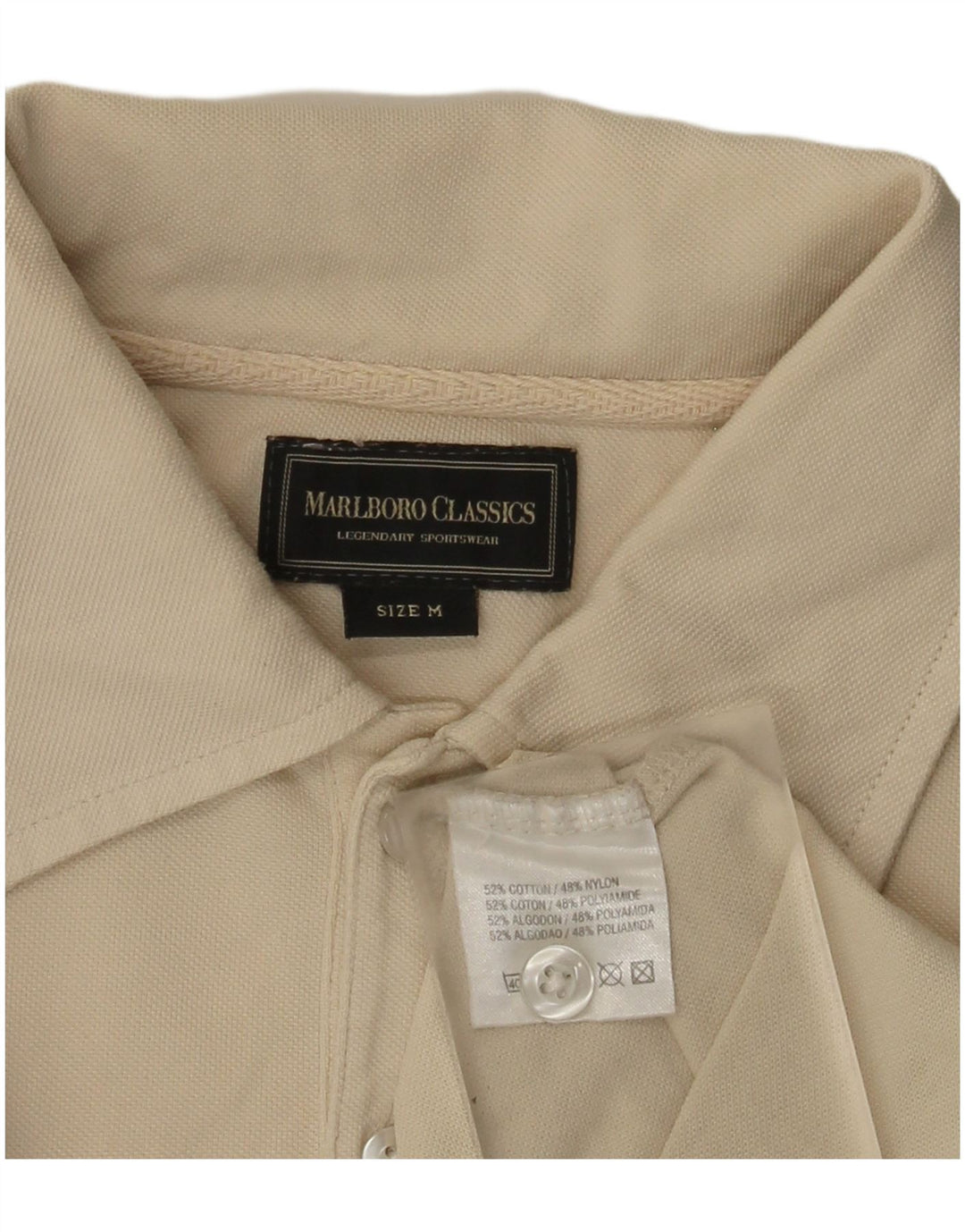 Marlboro Classics Polo Homme Blanc Cassé Moyen Coton