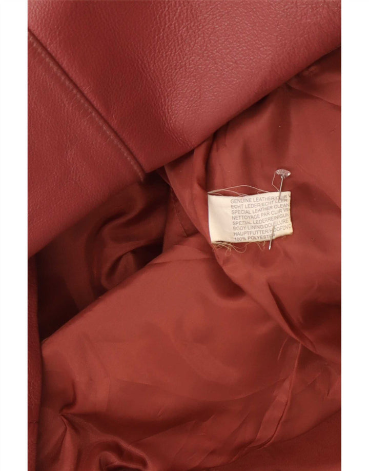 veste en cuir femme vintage UK 16 Grand Rose