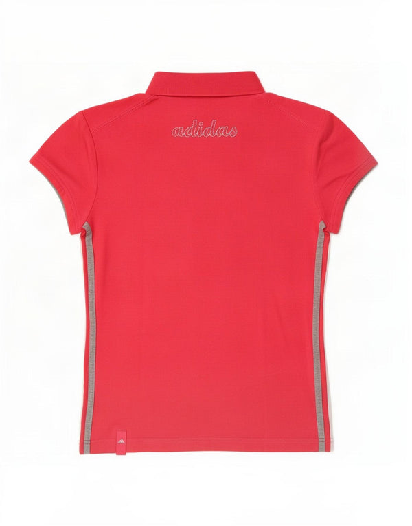 Adidas Polo graphique pour femme UK 8 petit coton rose