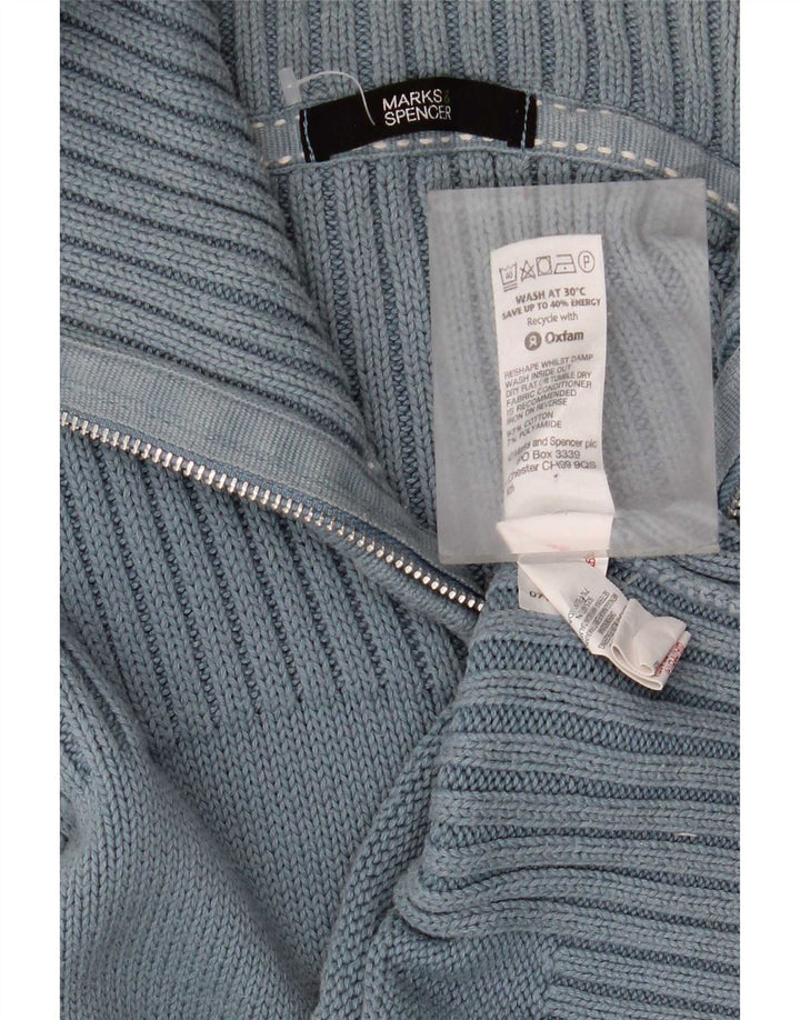 Marks & Spencer Pull Cardigan pour Femme UK 16 Grand Bleu Coton