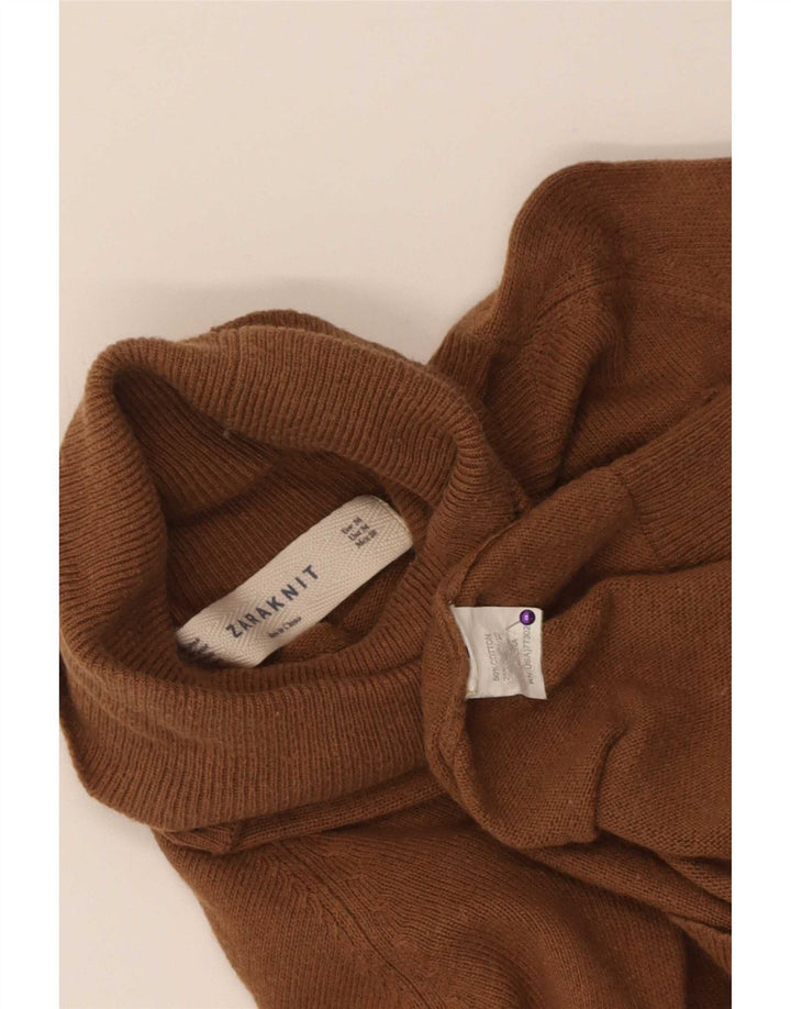 Zara Pull col roulé pour femme UK 12 en coton marron moyen