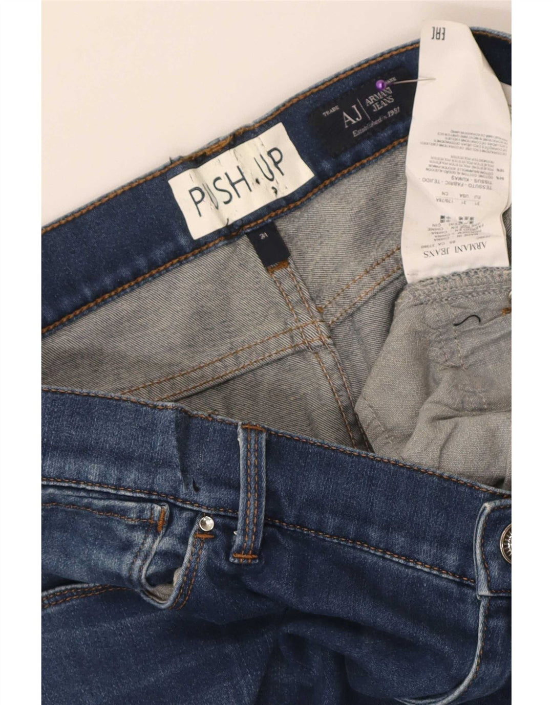 Armani Femme Jean Slim W31 L27 Bleu Coton