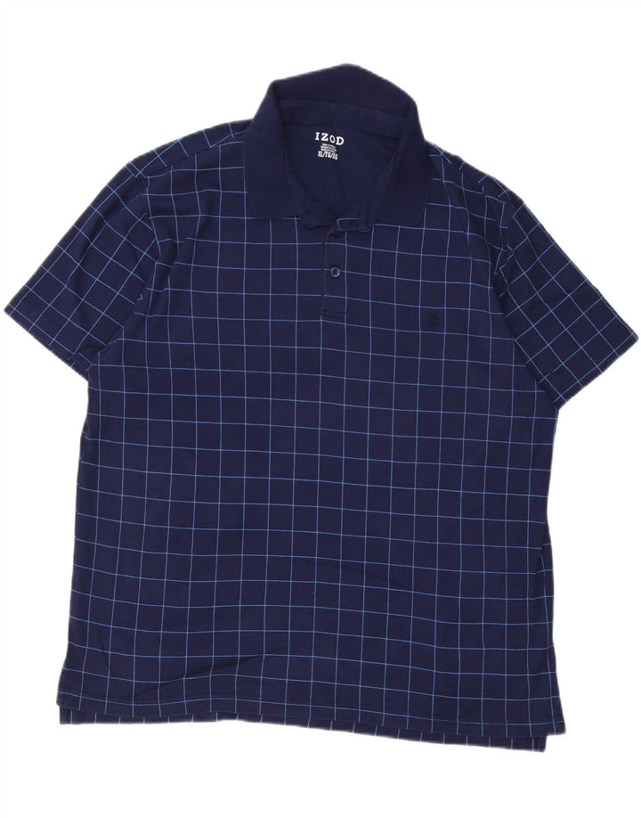 IZOD Polo Homme XL Bleu Marine Carreaux Coton