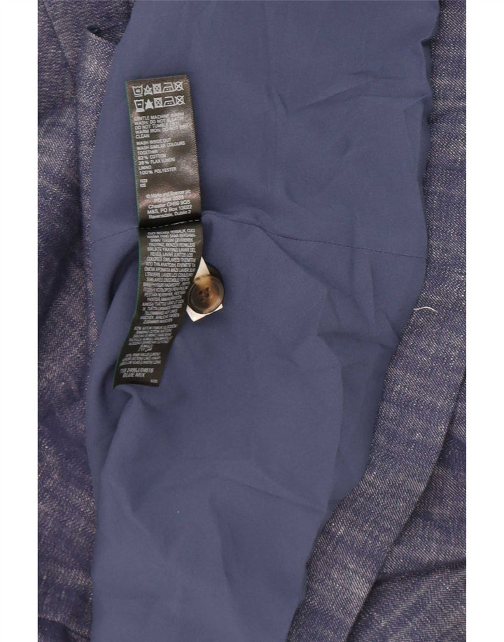 Marks & Spencer Veste blazer à 2 boutons pour femme UK 16 Large Bleu marine en coton