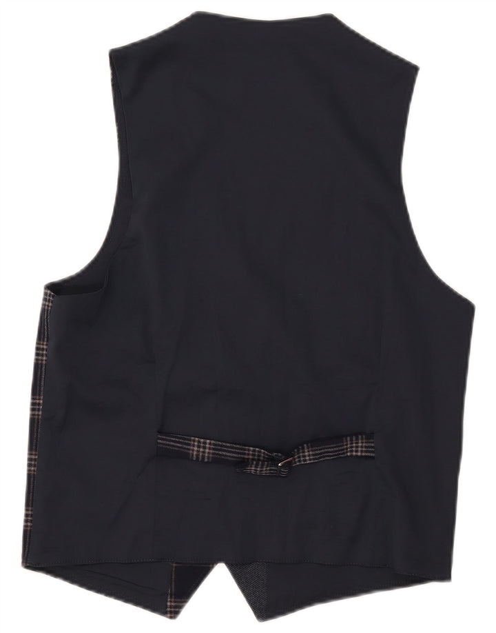gilet homme vintage IT 46 Petit Bleu Marine Check Polyester