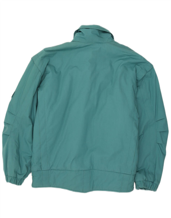vintage Homme Double Breasted Bomber Jacket UK 38 Vert Moyen