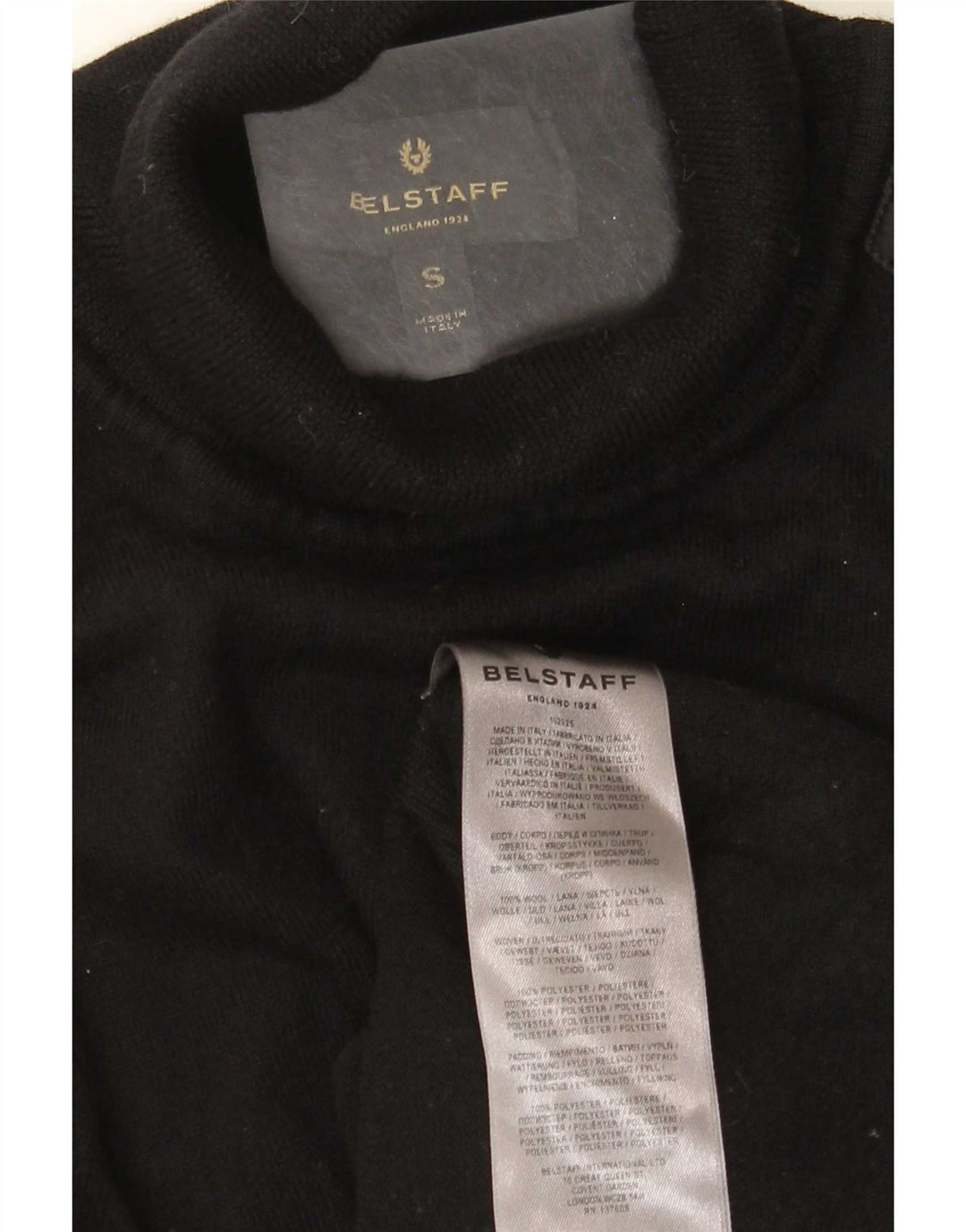 Belstaff Pull à col roulé pour homme Petite laine noire