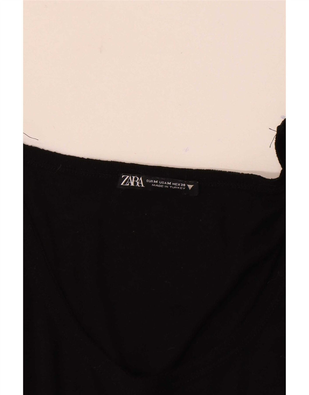 Zara Femme Top Manches Longues UK 12 Moyen Noir