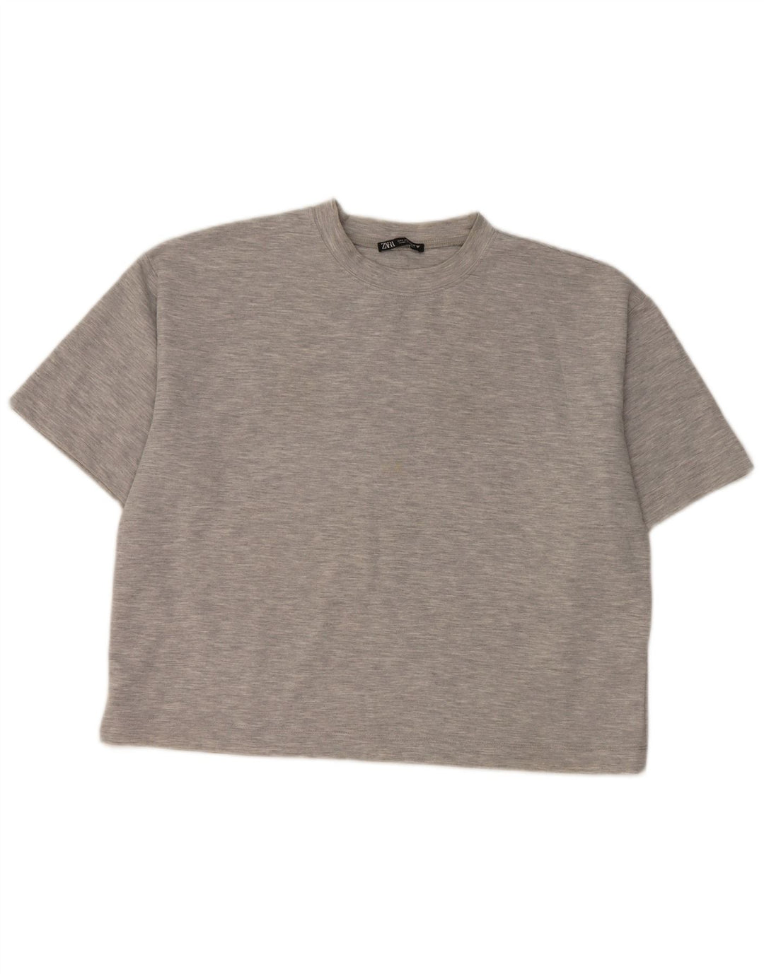 Zara Womens T-Shirt Top UK 16 Large Gris Moucheté Polyester