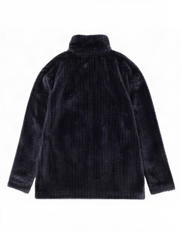 Columbia Sweat-shirt en velours à col zippé pour femme UK 16 Large Bleu marine