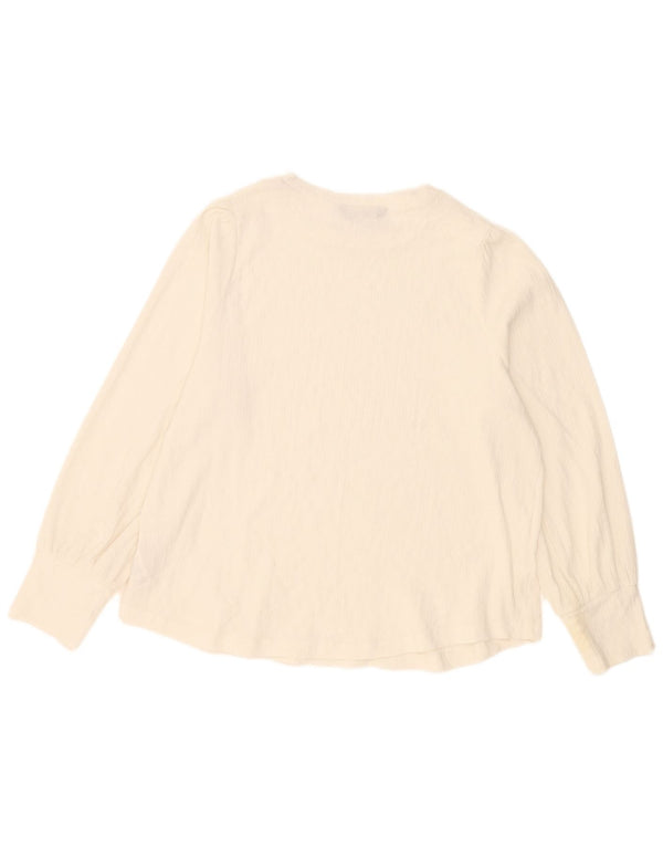 Marks & Spencer Haut chemisier à manches longues pour femme UK 16 Large Blanc cassé